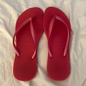 Hot Pink Havianas Slim Flip Flops 37/38
